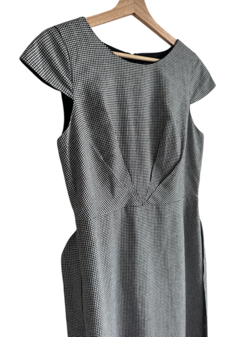 J.Crew Size 6 Houndstooth Linen Blend Sheath Dress Belted Classic Chic - Picture 4 of 16